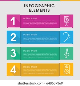 Modern treble infographic template. infographic design with treble icons includes treble clef, bass clef. can be used for presentation, diagram, annual report, web design.