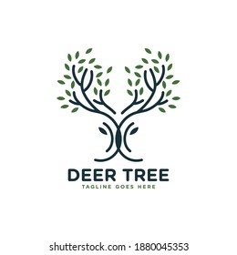 modernes Design des Logos für Hirsche und Baum