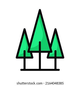 Modern Tree Icon. Modern Tree Logo. Vector Illustration. Isolated on White Background. Editable Stroke