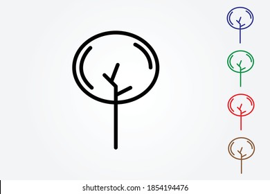 Modern tree icon on white background