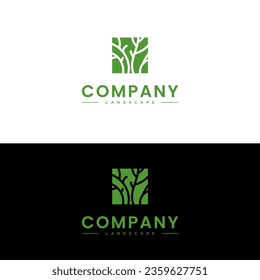 modern tree with line and shape style, vector