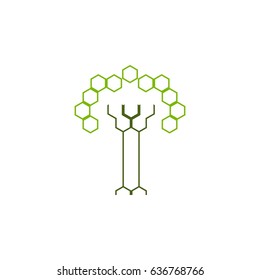 Modern Tree logo design vector