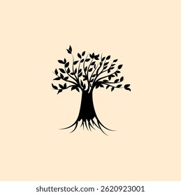 modern tree logo, gorzeous trees,unique tree silhouette, vector