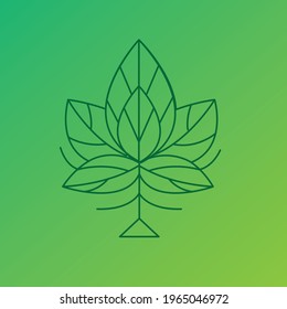 Modern tree logo, line design. Vector illustration.