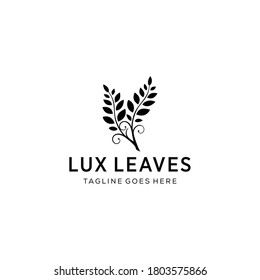 Modern tree with many leaves logo design template