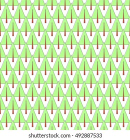 Modern tree seamless pattern background.