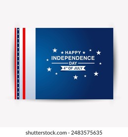 Modern trend 4th of July Happy Independence Day of United States of America with American Flag vector illustration background