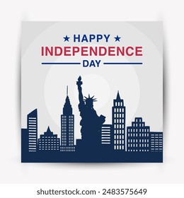 Modern trend 4th of July Happy Independence Day of United States of America with American Flag vector illustration background