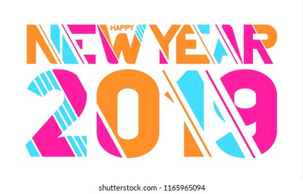 Modern trend in the graph. vector illustration. New Year 2019. Colorful dynamic hipster graphics. Frame for the design of booklets, posters, cards