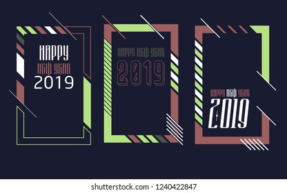 Modern trend in the graph. vector illustration. New Year 2019. Colorful dynamic hipster graphics