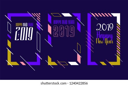 Modern trend in the graph. vector illustration. New Year 2019. Colorful dynamic hipster graphics