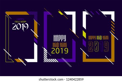 Modern trend in the graph. vector illustration. New Year 2019. Colorful dynamic hipster graphics