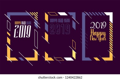 Modern trend in the graph. vector illustration. New Year 2019. Colorful dynamic hipster graphics