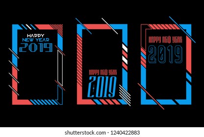 Modern trend in the graph. vector illustration. New Year 2019. Colorful dynamic hipster graphics