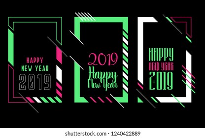 Modern trend in the graph. vector illustration. New Year 2019. Colorful dynamic hipster graphics