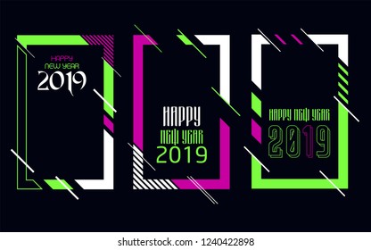Modern trend in the graph. vector illustration. New Year 2019. Colorful dynamic hipster graphics