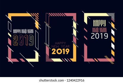 Modern trend in the graph. vector illustration. New Year 2019. Colorful dynamic hipster graphics