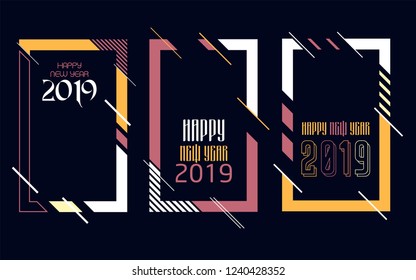Modern trend in the graph. vector illustration. New Year 2019. Colorful dynamic hipster graphics