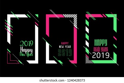 Modern trend in the graph. vector illustration. New Year 2019. Colorful dynamic hipster graphics