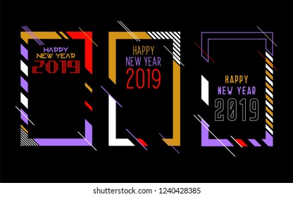 Modern trend in the graph. vector illustration. New Year 2019. Colorful dynamic hipster graphics