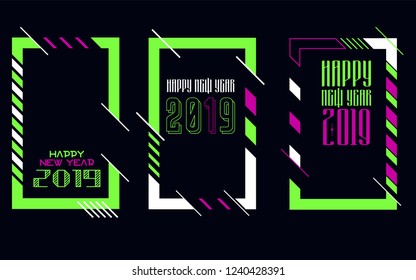 Modern trend in the graph. vector illustration. New Year 2019. Colorful dynamic hipster graphics
