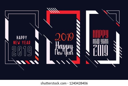 Modern trend in the graph. vector illustration. New Year 2019. Colorful dynamic hipster graphics