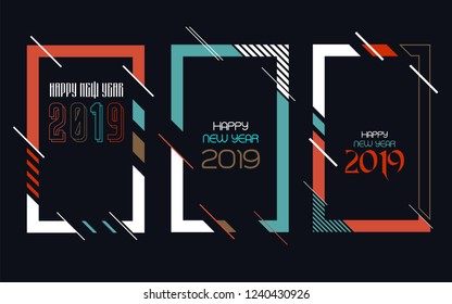 Modern trend in the graph. vector illustration. New Year 2019. Colorful dynamic hipster graphics
