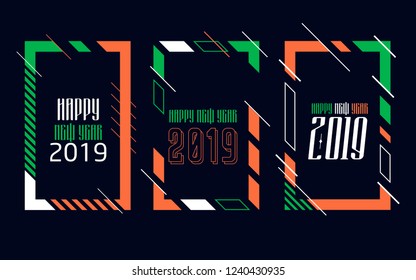 Modern trend in the graph. vector illustration. New Year 2019. Colorful dynamic hipster graphics