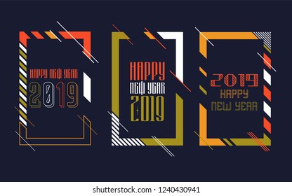 Modern trend in the graph. vector illustration. New Year 2019. Colorful dynamic hipster graphics