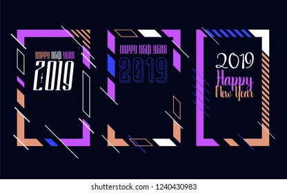 Modern trend in the graph. vector illustration. New Year 2019. Colorful dynamic hipster graphics