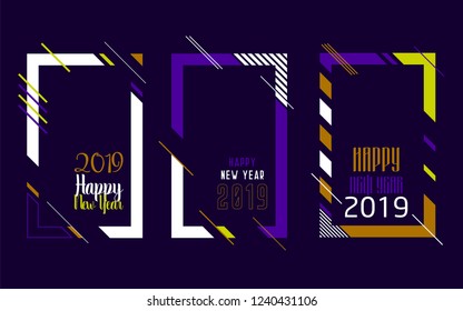 Modern trend in the graph. vector illustration. New Year 2019. Colorful dynamic hipster graphics