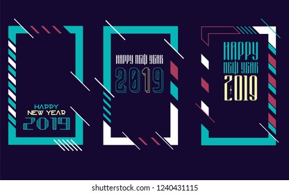 Modern trend in the graph. vector illustration. New Year 2019. Colorful dynamic hipster graphics