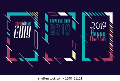 Modern trend in the graph. vector illustration. New Year 2019. Colorful dynamic hipster graphics