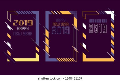 Modern trend in the graph. vector illustration. New Year 2019. Colorful dynamic hipster graphics