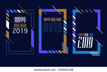Modern trend in the graph. vector illustration. New Year 2019. Colorful dynamic hipster graphics