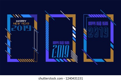 Modern trend in the graph. vector illustration. New Year 2019. Colorful dynamic hipster graphics