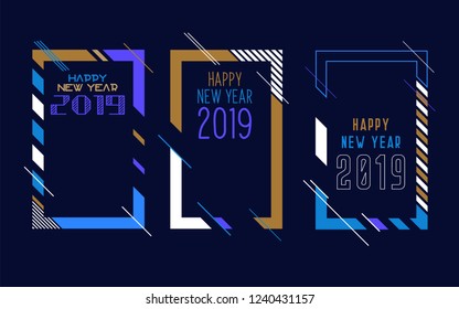 Modern trend in the graph. vector illustration. New Year 2019. Colorful dynamic hipster graphics