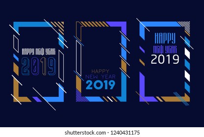 Modern trend in the graph. vector illustration. New Year 2019. Colorful dynamic hipster graphics