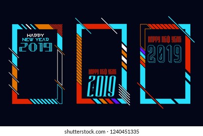 Modern trend in the graph. vector illustration. New Year 2019. Colorful dynamic hipster graphics