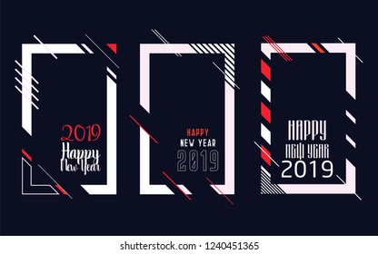 Modern trend in the graph. vector illustration. New Year 2019. Colorful dynamic hipster graphics