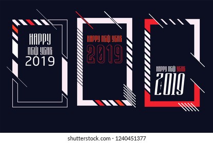 Modern trend in the graph. vector illustration. New Year 2019. Colorful dynamic hipster graphics