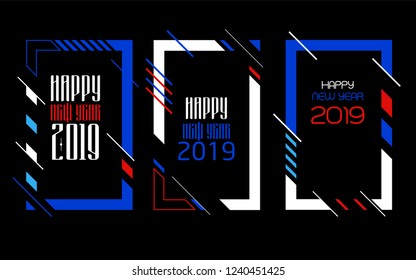 Modern trend in the graph. vector illustration. New Year 2019. Colorful dynamic hipster graphics