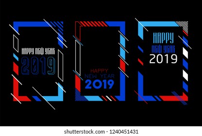 Modern trend in the graph. vector illustration. New Year 2019. Colorful dynamic hipster graphics