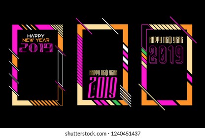 Modern trend in the graph. vector illustration. New Year 2019. Colorful dynamic hipster graphics