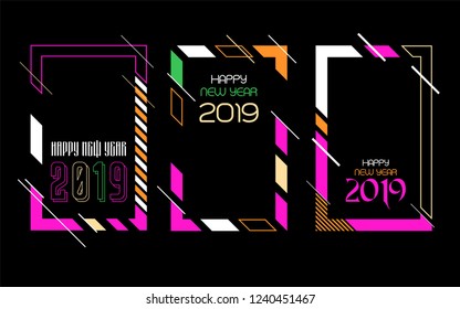 Modern trend in the graph. vector illustration. New Year 2019. Colorful dynamic hipster graphics