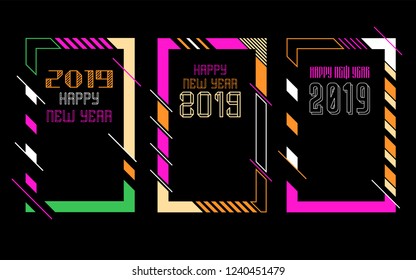 Modern trend in the graph. vector illustration. New Year 2019. Colorful dynamic hipster graphics