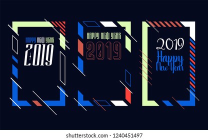 Modern trend in the graph. vector illustration. New Year 2019. Colorful dynamic hipster graphics