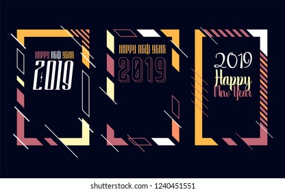 Modern trend in the graph. vector illustration. New Year 2019. Colorful dynamic hipster graphics