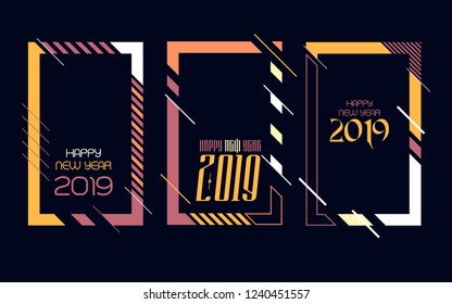 Modern trend in the graph. vector illustration. New Year 2019. Colorful dynamic hipster graphics