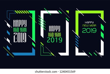 Modern trend in the graph. vector illustration. New Year 2019. Colorful dynamic hipster graphics